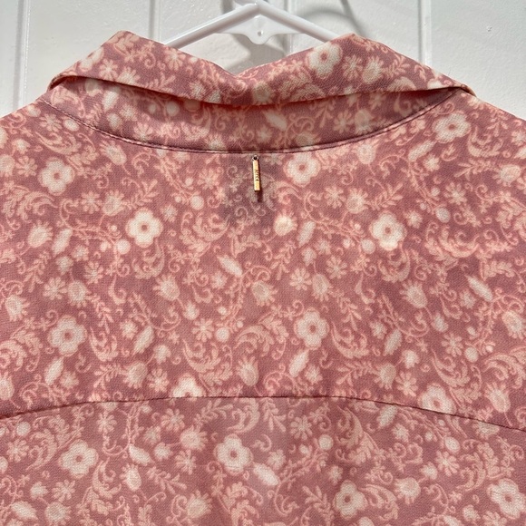 Misa Los Angeles Aeryn Floral Chiffon Button Front Ruffle Top - Picture 10 of 10